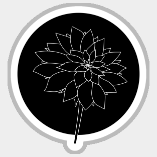 Black and White Dahlia Sticker